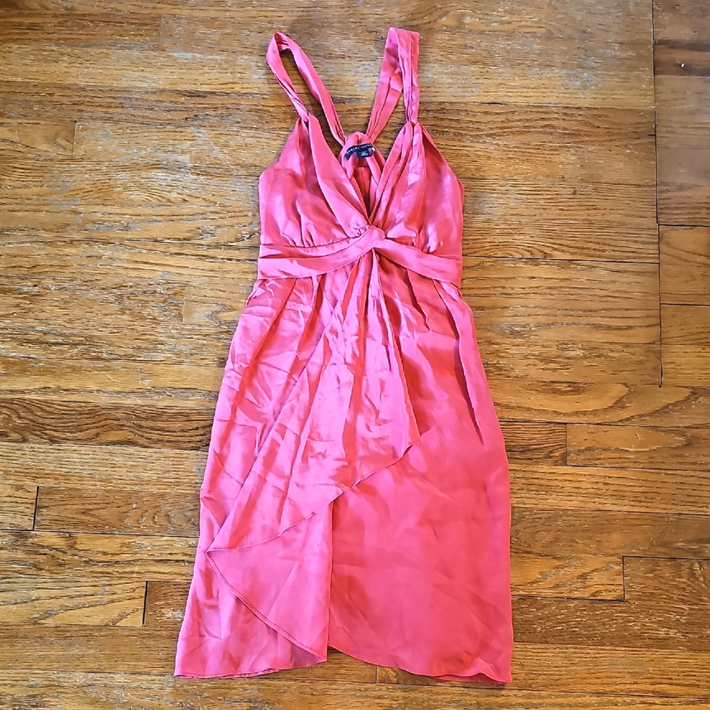 Banana Republic Asymmetrical 100% Silk Pink Dress Size 0P - 0 Petite